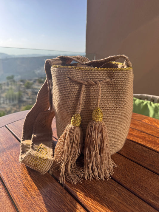 Medium Solid Brown with gold
