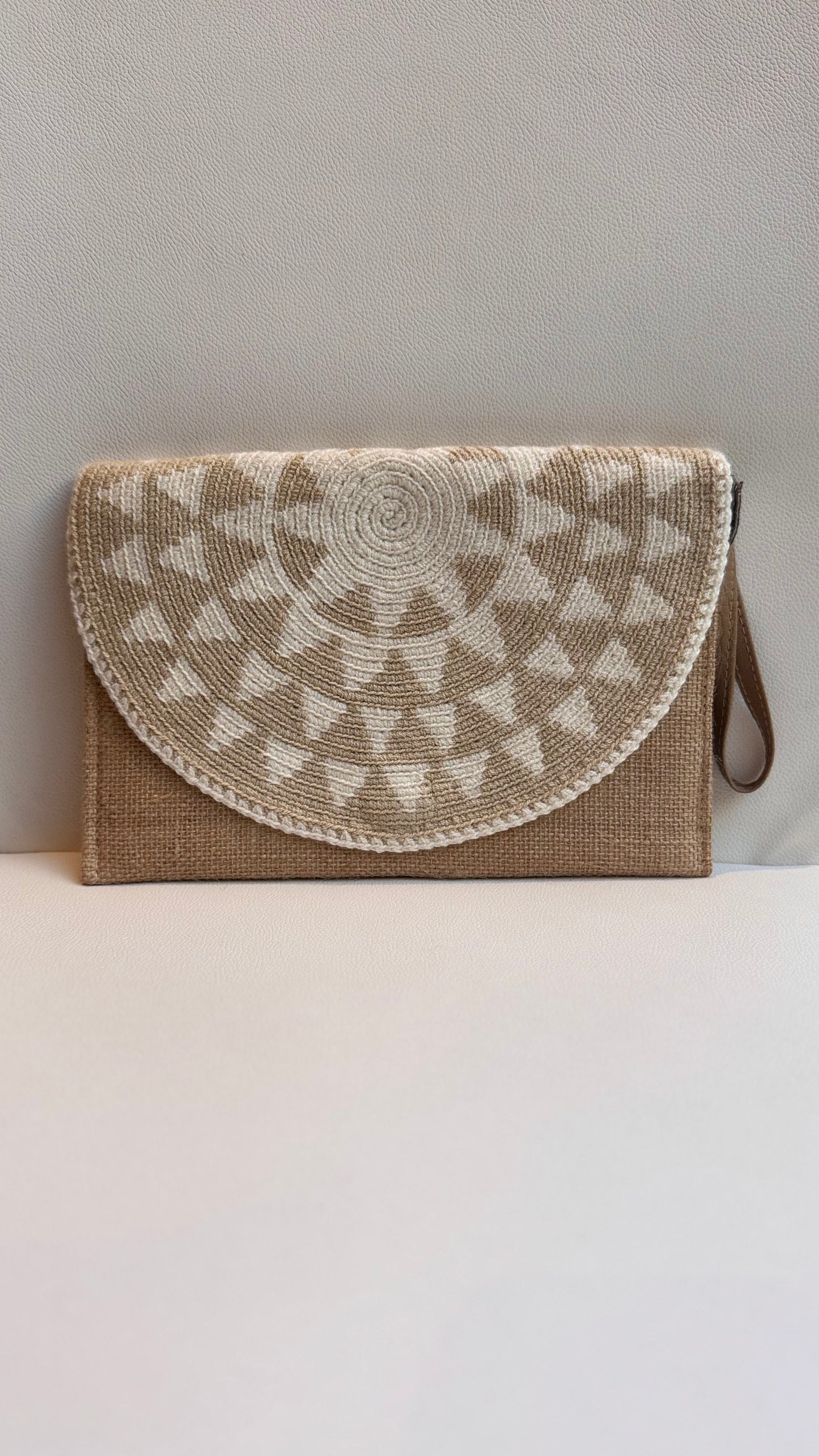Rectangle Beige small triangle Clutch