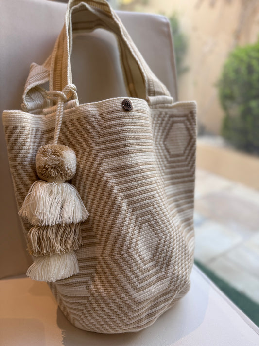 XL Mochilón Beige and White