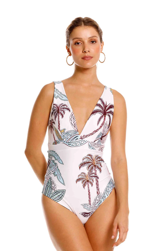 One Piece Parshley Maxi Palms Beige