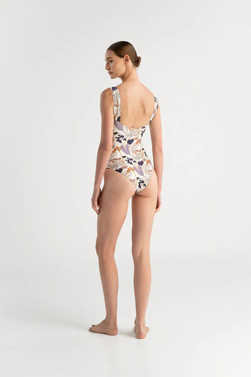 One Piece White with Flowers