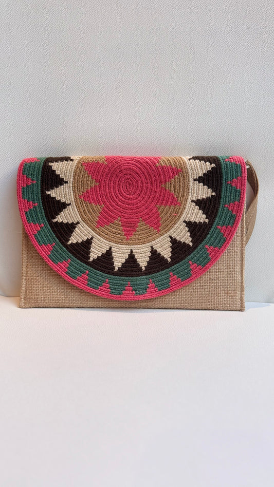 Rectangular Pink Star Clutch