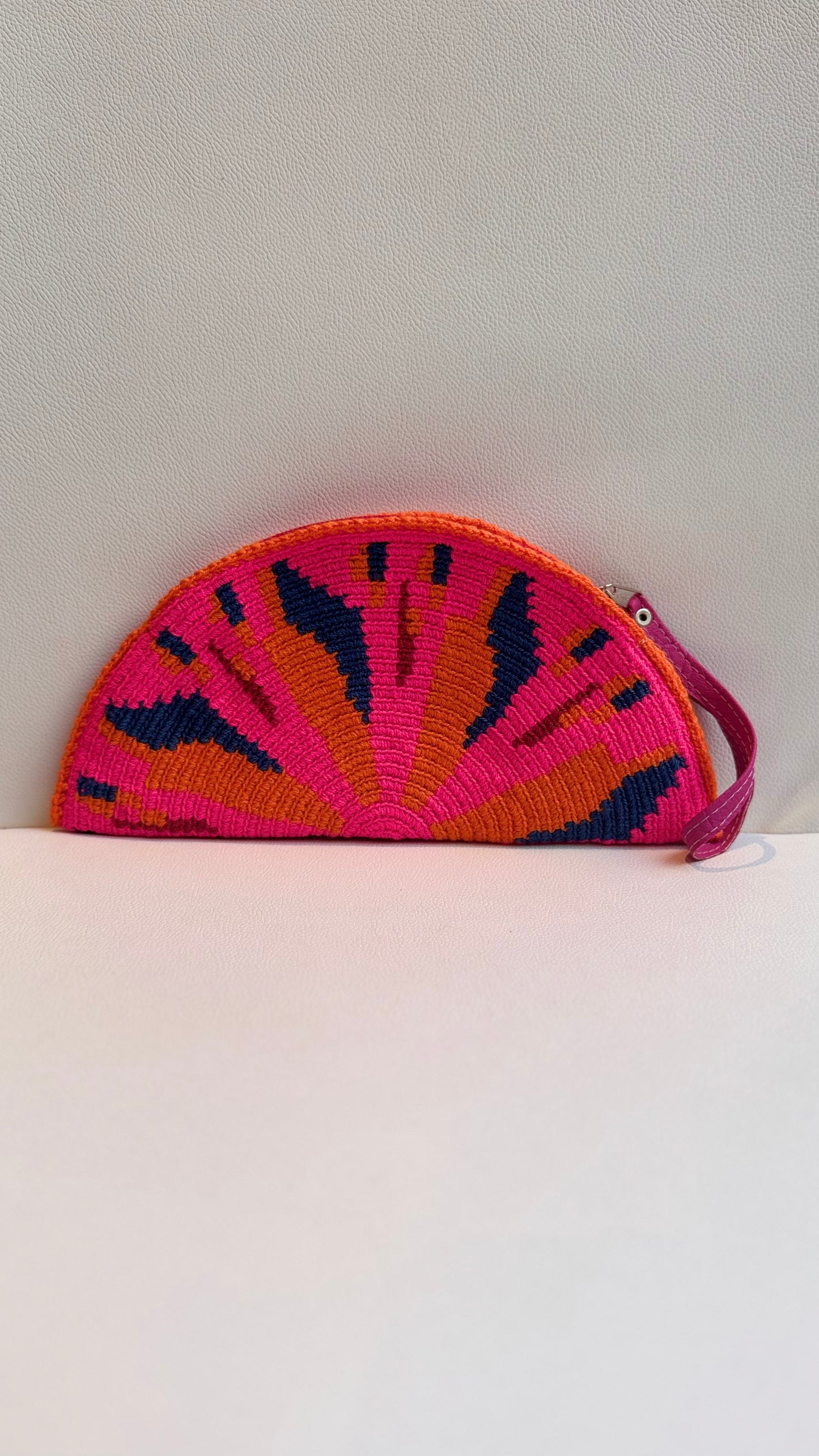 Half Moon Orange/Pink Clutch