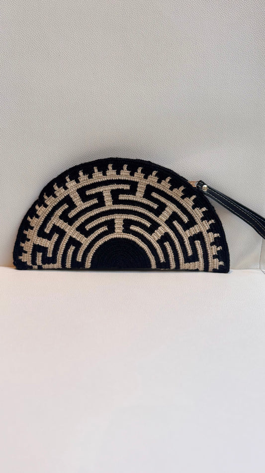 Half Moon Black Clutch