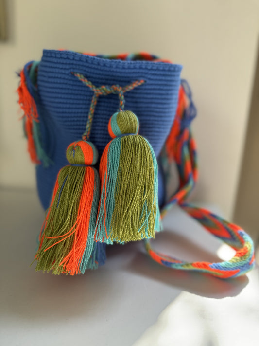 Medium Solid Blue Bag