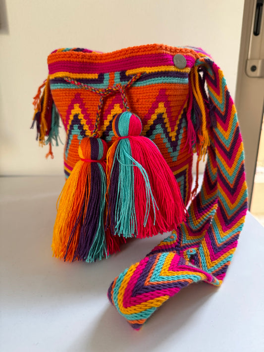 Medium Multicolor Zig Zag Bag