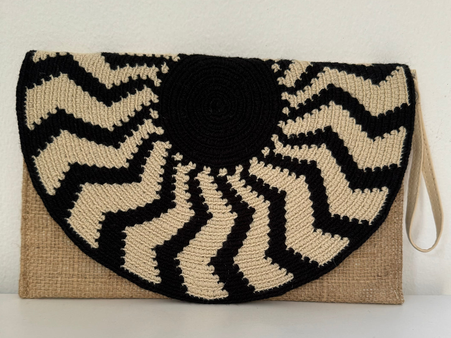 Rectangular Black & White Clutch