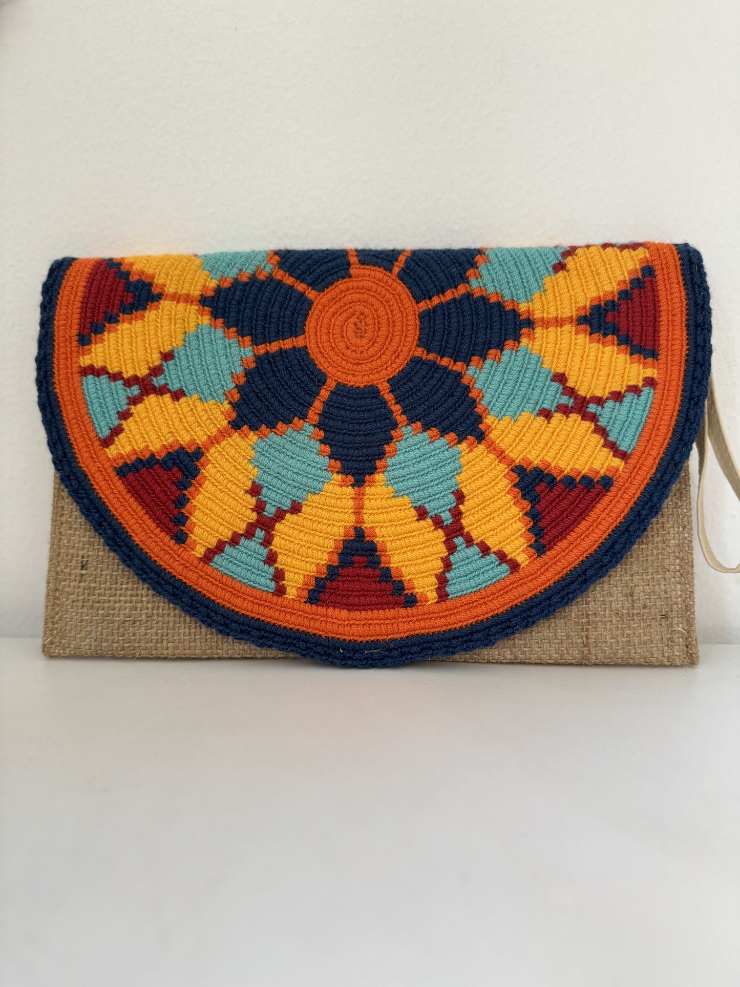 Rectangular Big Petals Multicolor Clutch
