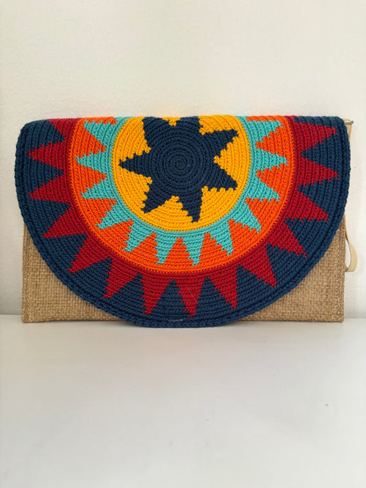 Rectangular Multicolor Star Clutch