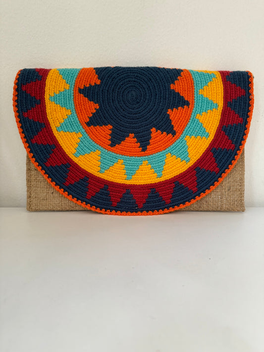 Rectangular Multicolor big Star Clutch