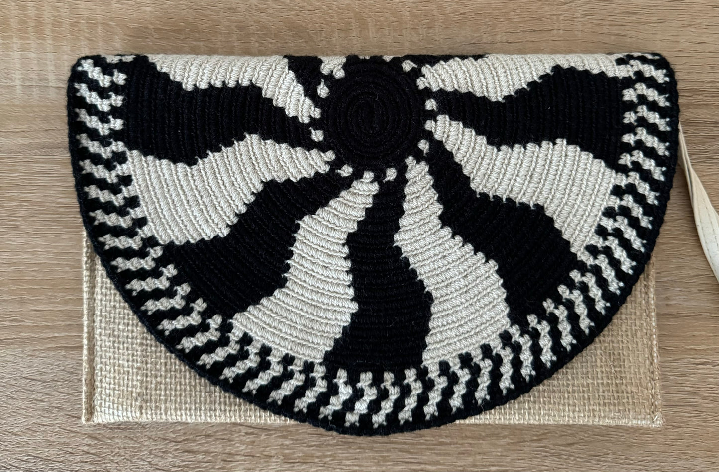 Rectangular Black & White Clutch
